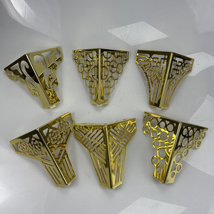 Pieds de meubles en métal Luye, dorés, ajourés, 13 points, style moderne et simple, pour canapé, table basse, meuble TV, support de chevet - Product Image 1