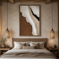 Peinture à l'huile abstraite texturée peinte à la main, moderne, simple et élégante, pour restaurant, décoration murale sans cadre pour la maison