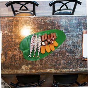 Nappe individuelle en feuille de bananier pour décoration de mariage, durable, lavable, feuille de plante artificielle décorative pour aménagement de fête - Product Image 4