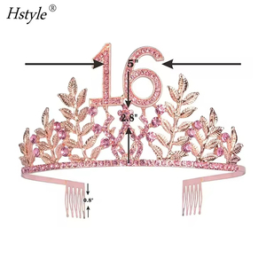 Hstyle superventas 6th 18th Birthday Tiara y Sash 18th Fabulous Sash y Crystal Tiara Decoraciones de <span class=keywords><strong>cumpleaños</strong></span> para niñas - Product Image 6