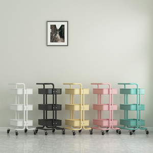 थोक नए डिजाइन 3-परत स्थायी प्रकार भंडारण रैक कार्ट बहु-उद्देश्यीय रसोई बाथरूम भंडारण ट्रॉली बहु-कार्यात्मक - Product Image 2