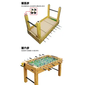 Indoor-Unterhaltung spiele 1,2 m Erwachsenen Fußball Tisch Holzmaserung 8-polige Fußball maschine Kinderspiele