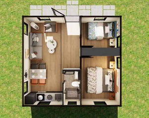 Đã được chứng minh xây dựng Modular prefab di chuyển 20ft mở rộng <span class=keywords><strong>container</strong></span> nhà Tiny nhà với hai phòng - Product Image 2