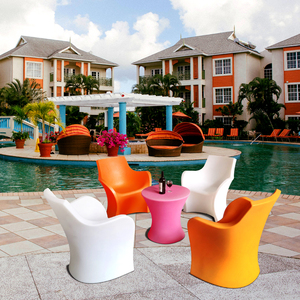 Canapé de jardin en plastique PE imperméable blanc, canapé simple de luxe pour <span class=keywords><strong>la</strong></span> plage - Product Image 5