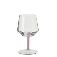Gobelet en verre borosilicate soufflé à la main Samyo 300 ml, verre à vin rouge miniature de luxe avec tige colorée