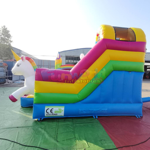 Château gonflable licorne pour enfants, avec toboggan, pour fêtes commerciales - Product Image 2