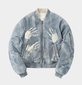 Technologie de lavage à l'acide de vêtement personnalisé Veste réversible fabriquée différemment Veste à changement de couleur thermosensible réactive pour hommes - Product Image 1