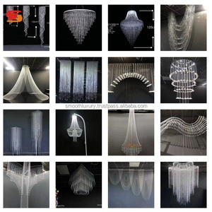 Luxury SMOOTH Acrylic Sparkling Crystal <b>Ceiling</b> Drape Wedding <b>Ceiling</b> Decoration - Product Image 4