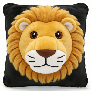 Almohada de peluche de león personalizada, cojín cuadrado de león, almohada decorativa con cabeza de león, peluche de animal de safari - Product Image 4