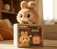 Fabricante de juguetes de peluche AI seguros para niños | Robot de conejito emocional personalizable con juegos de aprendizaje de historias multilingües-OEM Direct