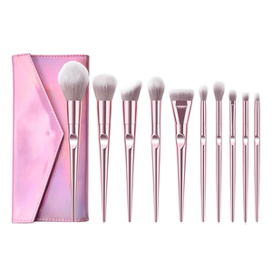 Brocha de Maquillaje de Silicona de Alta Calidad, 10 Piezas, Color Rosa de Lujo, con Logotipo Personalizado, para Delineador de Ojos, Polvo y Difuminador - Product Image 1