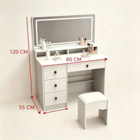 Table de maquillage moderne et simple, design panneau autoportant, luxe léger, multifonctionnelle, pour petite chambre à coucher