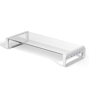 2024 New Design Desktop Computer <strong>Monitor</strong> Riser Organizer USB Transparent Glass Heavy Duty <strong>Studio</strong> <strong>Monitor</strong> <strong>Stand</strong> for Desk - Product Image 5