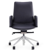 Guangdong Foshan Vente directe d'usine Chaise de bureau exécutive ergonomique en cuir à dossier moyen