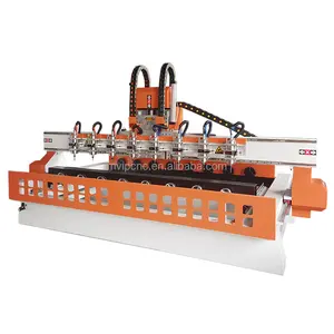 Newbie friendly cast iron multi spindle CNC router cnc wood router machine with rotary Customized 4 axis