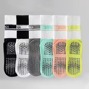 جوارب يوغا محبوكة مخصصة بشعار حسب الطلب، مضادة للانزلاق، جوارب بيلاتس قطنية، عينة مجانية بحد أدنى منخفض للطلب - Product Image 2
