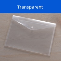 Sac transparent multicolore pour dossiers de documents A4 PP personnalisés avec bouton en plastique