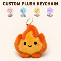 Porte-clés en peluche Flamme Créative et Guérisseuse, Adorable Jouet en Peluche en Forme de Flamme, Breloque Souple en Cristal pour Sac à Dos et Accessoires de Voiture
