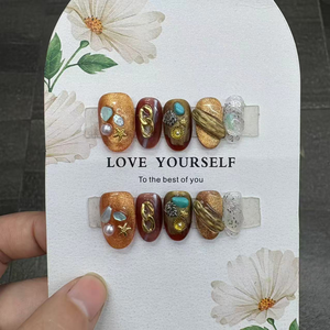 <span class=keywords><strong>Uñas</strong></span> Postizas Pintadas a Mano con Diseño Floral <span class=keywords><strong>de</strong></span> Margaritas <span class=keywords><strong>Azul</strong></span> Cielo, <span class=keywords><strong>Uñas</strong></span> Postizas Cortas Cuadradas con Efecto Ojo <span class=keywords><strong>de</strong></span> Gato para las Vacaciones <span class=keywords><strong>de</strong></span> Primavera - Product Image 6