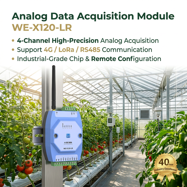 Manufacturer 4 Channel 0-10V Voltage Analog Input AI Module RS485 Modbus RTU for Smart Agriculture IoT Sensor Data Acquisition