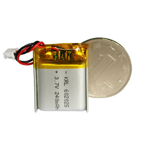 Baterai Ion Pouch Isi Ulang 3.7V 602025 240mAh yang Dapat Disesuaikan dari KRL Wholesale untuk Jam Tangan Pintar - Product Image 1