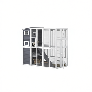 Gabbia per Animali da Esterno con Telaio in Filo d'Acciaio, Design Moderno e Resistente per Piccoli Animali, Uso in Patio, Forma Rettangolare, Superficie Verniciata - Product Image 1