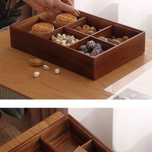 Boîte de rangement de bureau en bois massif lumière luxe nouveau compartiment unique <span class=keywords><strong>chinois</strong></span> pour bonbons aux noix moderne usage domestique <span class=keywords><strong>plateau</strong></span> de salon - Product Image 2