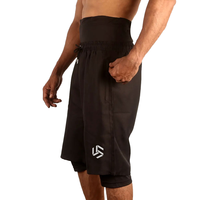 Shorts Awrah pour hommes grandes tailles, taille mi-haute, respirants, écologiques, imprimés numériquement, anti-plis, séchage rapide, en polyester/nylon tricoté