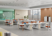 Bureau professionnel convertible et durable avec rangement latéral intégré, finition importée en MDF E1, joint PVC 2 mm, pour personnel