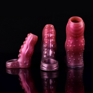 Funda de silicona personalizada NNXS con forma de pulpo de fantasía animal, con ventosa, hueca, para juguetes sexuales masculinos. - Product Image 6