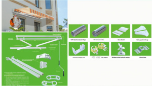 Tùy chỉnh 4M Acrylic Retractable mái hiên với cảm biến gió lòng kháng Nhà hàng sử dụng khung hợp kim nhôm - Product Image 2