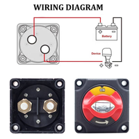 Commutateur de batterie marine 48V pour voiture Auto camion véhicule interrupteur d'isolateur marche/arrêt à 2 broches pour déconnecter la batterie véhicule marin