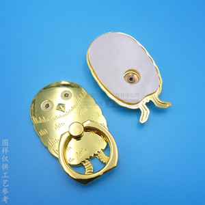 Custom Metal Ring Holder Cartoon Shape Zinc Alloy Gold Desk Mobile Phone <b>Stand</b> Adhesive Mount - Product Image 4