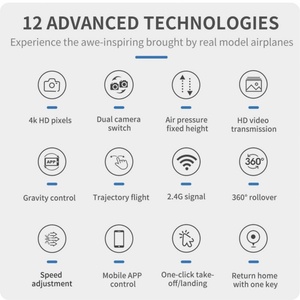 โดรนพลาสติก KY101 รุ่นใหม่ พร้อมกล้อง WIFI FPV ควบคุมด้วยรีโมทและแอปพลิเคชัน ระยะส่งสัญญาณ 100 เมตร ระบบรักษาระดับความสูง ของเล่นสำหรับเด็ก - Product Image 5