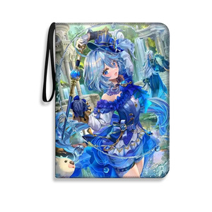 Source Nine Grid Zipper Card Book <span class=keywords><strong>Genshin</strong></span> <span class=keywords><strong>Impact</strong></span> Album de rangement à feuilles mobiles à quatre grilles avec impression de motifs animés - Product Image 2