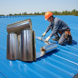 Ruban adhésif en <span class=keywords><strong>mousse</strong></span> butylée recouvert de feuille d'aluminium, auto-adhésif, résistant à l'eau, non tissé, pour toitures, <span class=keywords><strong>sous</strong></span>-sols, fenêtres, etc. - Product Image 1