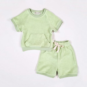 Bộ Quần Short Vải Terry Cho Trẻ Tập Đi Bộ Quần Áo Thân Thiện Với Trẻ Tập Đi Và Áo Thun Khăn Trẻ Em Bền Vững - Product Image 3