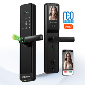 Kunci Pintu Pintar <span class=keywords><strong>Digital</strong></span> Biometrik Sidik Jari Kayu Tediton NEO Tuya Intelligent Gate dengan Kamera Wifi Outdoor - Product Image 1