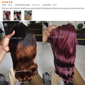 Promoción $45 Letsfly Body Wave 13x4 Pelucas Bob con Encaje Frontal de 18 Pulgadas, Línea de Cabello Natural, Cabello Humano al por Mayor 4T30T4 - Product Image 4