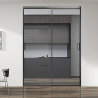 Porte de douche panoramique double coulissante en acier inoxydable 304, design élégant et luxueux pour salle de bain