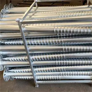 RECOMMENDED 60MM-3000MM Steel Ground Screw Pile Rod Eart Anchor Land Fixting Solar Panels Foundation Builder