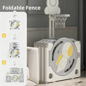 Cercadinho de Plástico Dobrável para Bebês, Cerca de Segurança Interna Portátil, Centro de Atividades para Crianças Pequenas, Cercadinho Foguete - Product Image 3