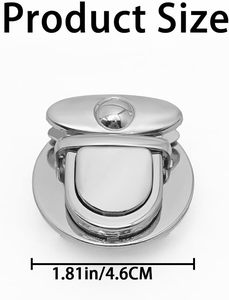 Fermoirs à pression PCS pour sacs à main, fermoirs à boucle pour sacs à main, fermoirs ronds grands en alliage argenté, fermoirs à pression en métal, fermoirs à clip en métal, fermoirs à bec de canard - Product Image 2