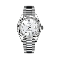 Montre pour homme de marque neuve, personnalisable avec logo, affichage du calendrier et bracelet en acier inoxydable, mouvement mécanique 8215