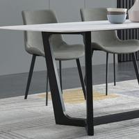 Ensemble de table à manger de luxe 6 places, moderne, en acier inoxydable et marbre, pour salon et cuisine de restaurant