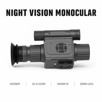 Monoculaire de vision nocturne pour la chasse en extérieur, objectif 50 mm, grossissement 1x, résolution 1080P, distance IR 200-400 m, écran AMOLED, réticule