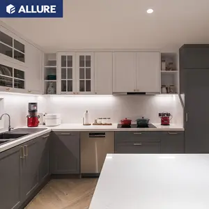 Allure Shaker ไม้เนื้อแข็งอเมริกันภายใต้การออกแบบตู้ครัวราคาถูกสำหรับห้องครัวขนาดเล็กในเคาน์เตอร์เวียดนาม