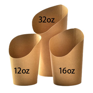 Wholesale Custom <b>Disposable</b> Carton Food Packaging Ice Cream Snack Packaging Box Kraft Paper Soup Diagonal Fries Box <b>Cup</b> - Product Image 4