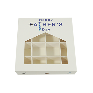 I padri costom disegno fay festival della caramella dessert al cioccolato regalo casella di visualizzazione con 16 divisori Inserto scatola regalo con finestra - Product Image 2