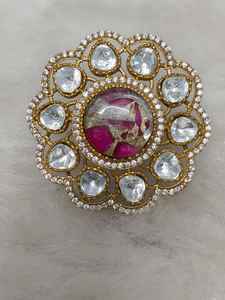 Bague en laiton personnalisée en diamant américain bleu pour femme pour une utilisation en vrac - Product Image 2